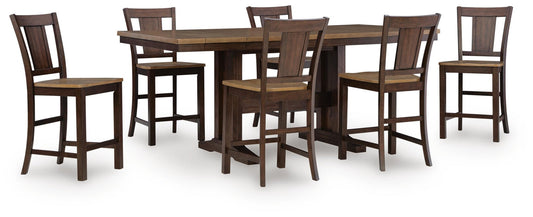 Anixburg Counter Height Dining Table and 6 Barstools