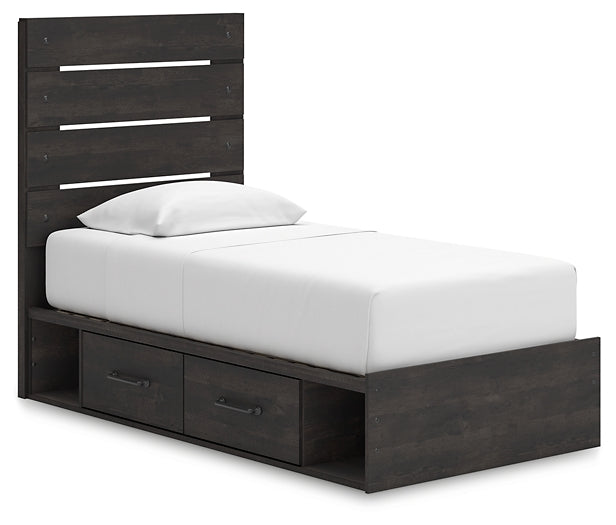 Hollivern Twin Panel Storage Bed, Dresser and Mirror