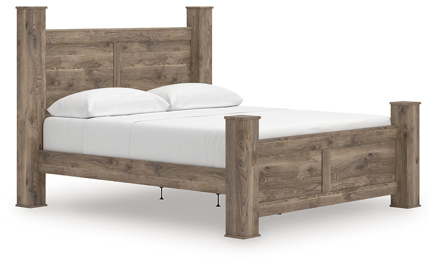 Rusticott King Poster Bed, Dresser and Mirror