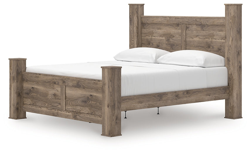 Rusticott King Poster Bed, Dresser and Mirror
