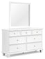 Fortman Queen Panel Storage Bed with Mirrored Dresser and Nightstand