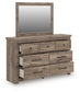 Rusticott King Poster Bed, Dresser, Mirror and Nightstand