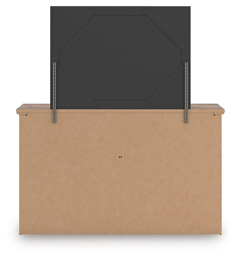 Rusticott King Poster Bed, Dresser, Mirror and Nightstand