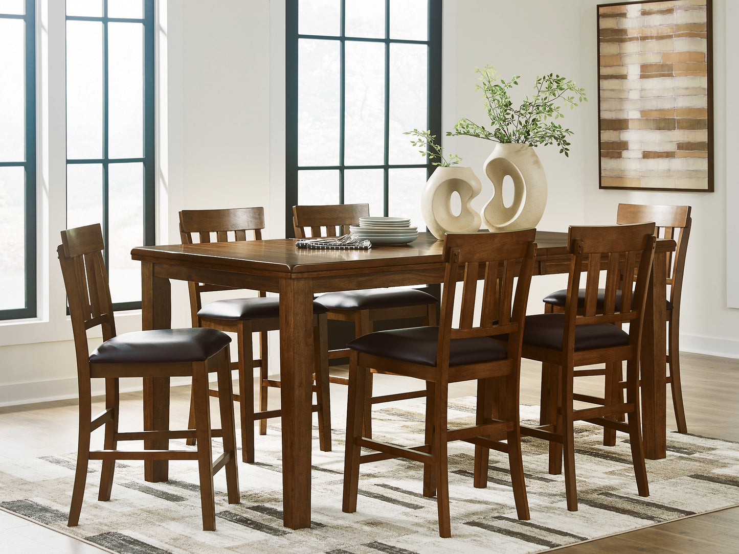 Ralene Counter Height Dining Table and 6 Barstools
