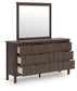 Pamytta Twin Panel Platform Bed, Dresser and Mirror