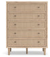 Cielden Full Upholstered Bed with Roll Slats, Dresser, Mirror, Chest and Nightstand