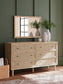 Cielden King Upholstered Bed with Roll Slats, Dresser, Mirror, Chest and Nightstand