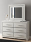 Zuraleus King Upholstered Panel Platform Storage Bed, Dresser, Mirror, Chest and Nightstand