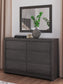 Fraluna Queen Panel Storage Bed, Dresser, Mirror, Chest and Nightstand