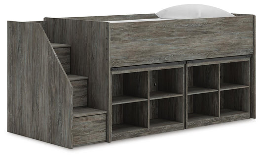 Frandern Twin Loft Bed with Bookcase Storage