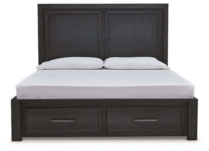 Foyland California King Panel Storage Bed with Dresser